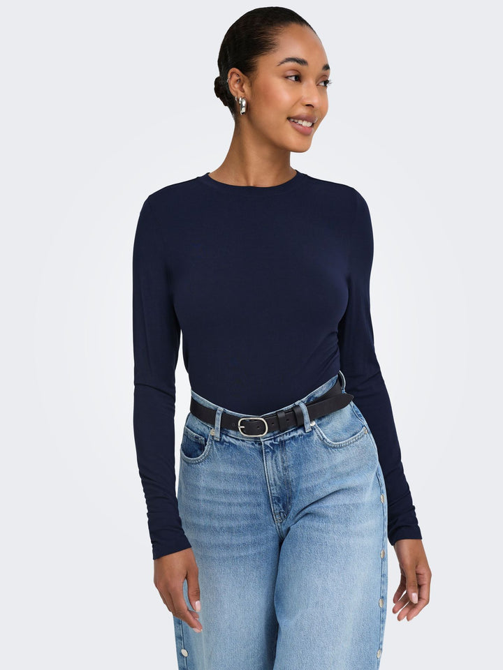 ONLBAMBOO L/S O-NECK TOP CC JRS
