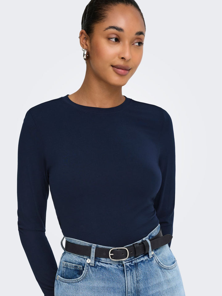 ONLBAMBOO L/S O-NECK TOP CC JRS