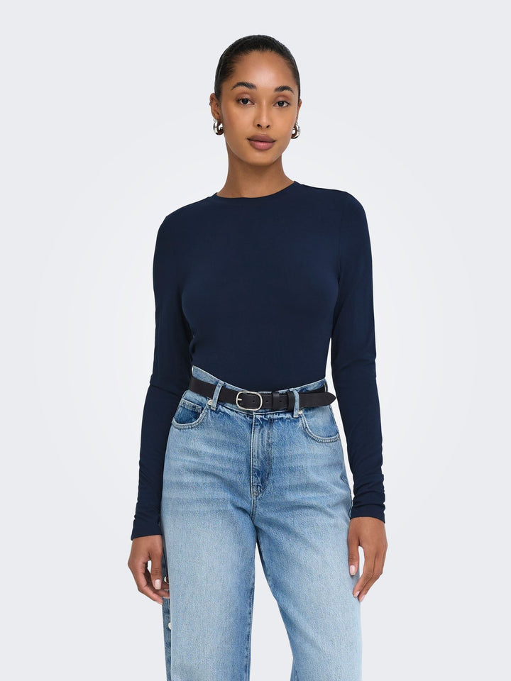 ONLBAMBOO L/S O-NECK TOP CC JRS