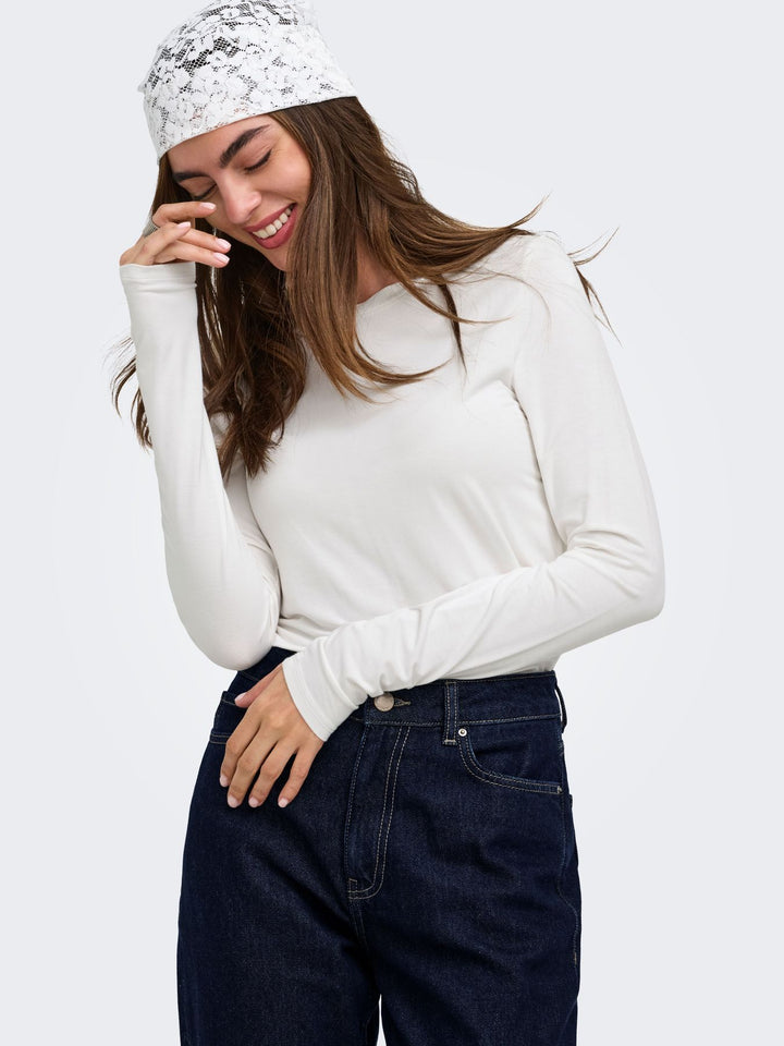 ONLBAMBOO L/S O-NECK TOP CC JRS