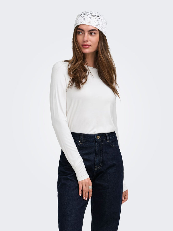 ONLBAMBOO L/S O-NECK TOP CC JRS