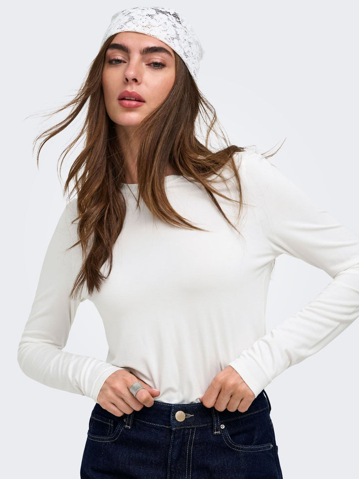 ONLBAMBOO L/S O-NECK TOP CC JRS