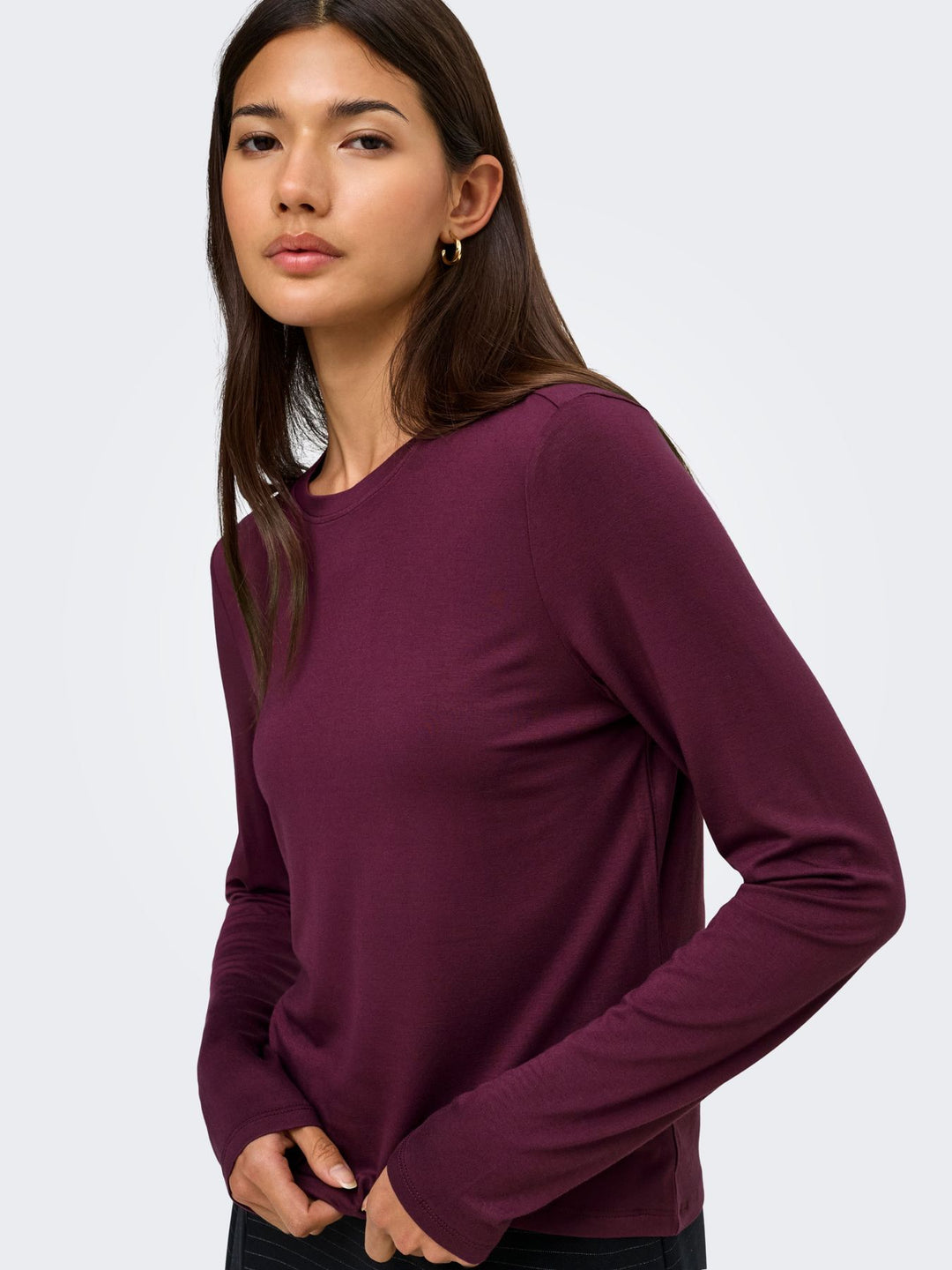 ONLBAMBOO L/S O-NECK TOP CC JRS