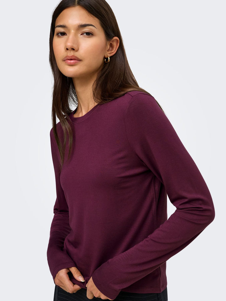 ONLBAMBOO L/S O-NECK TOP CC JRS
