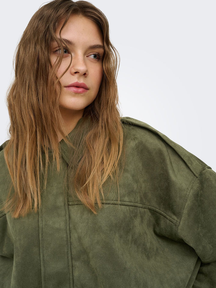 ONLMOON-STINA FAUX SUEDE BOMBER PNT