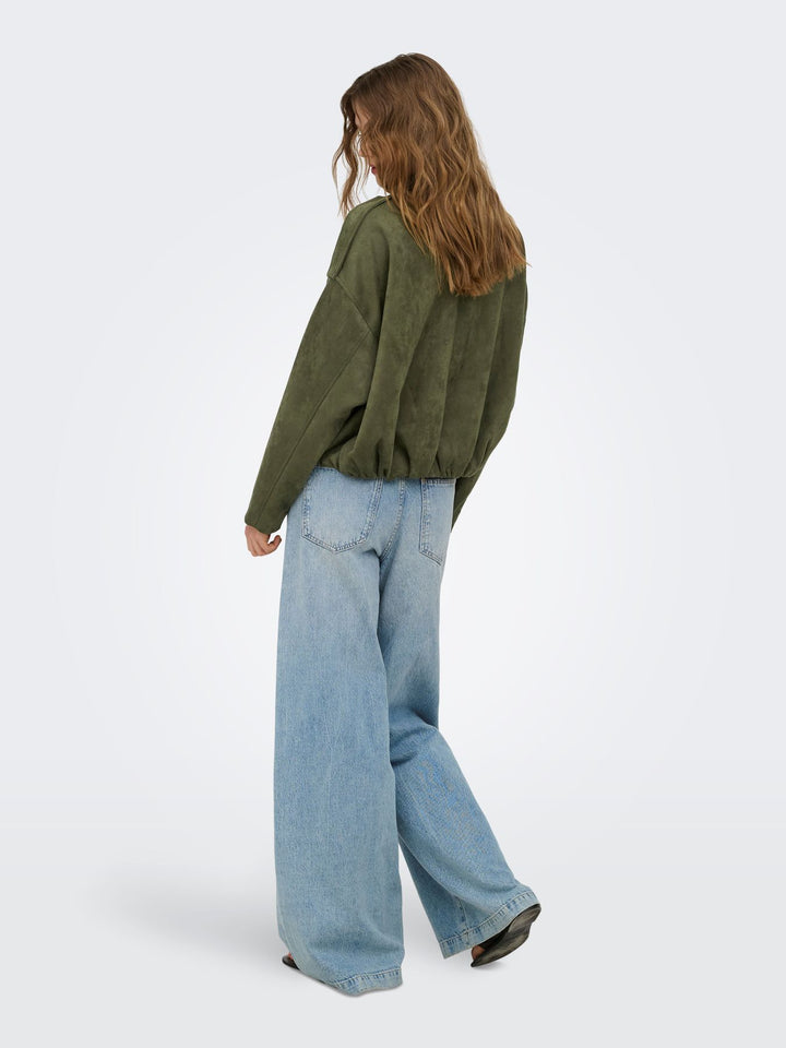 ONLMOON-STINA FAUX SUEDE BOMBER PNT
