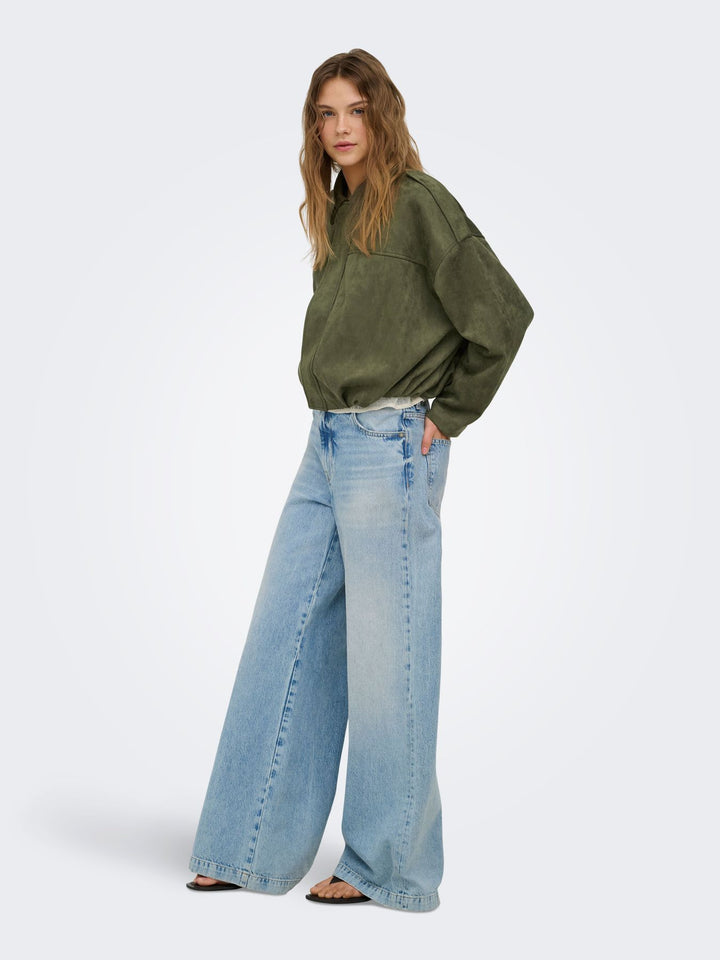 ONLMOON-STINA FAUX SUEDE BOMBER PNT