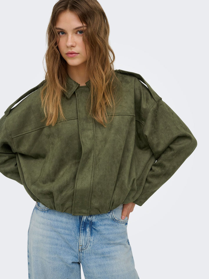 ONLMOON-STINA FAUX SUEDE BOMBER PNT