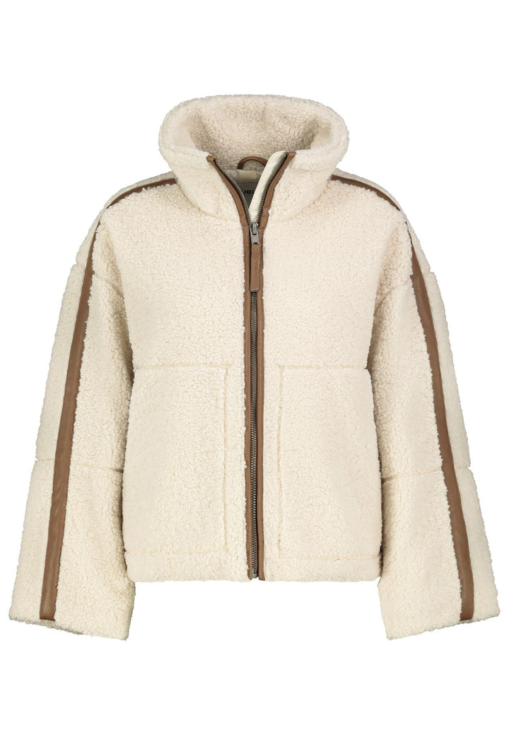 Teddyplüsch Jacke Damen mit Leder