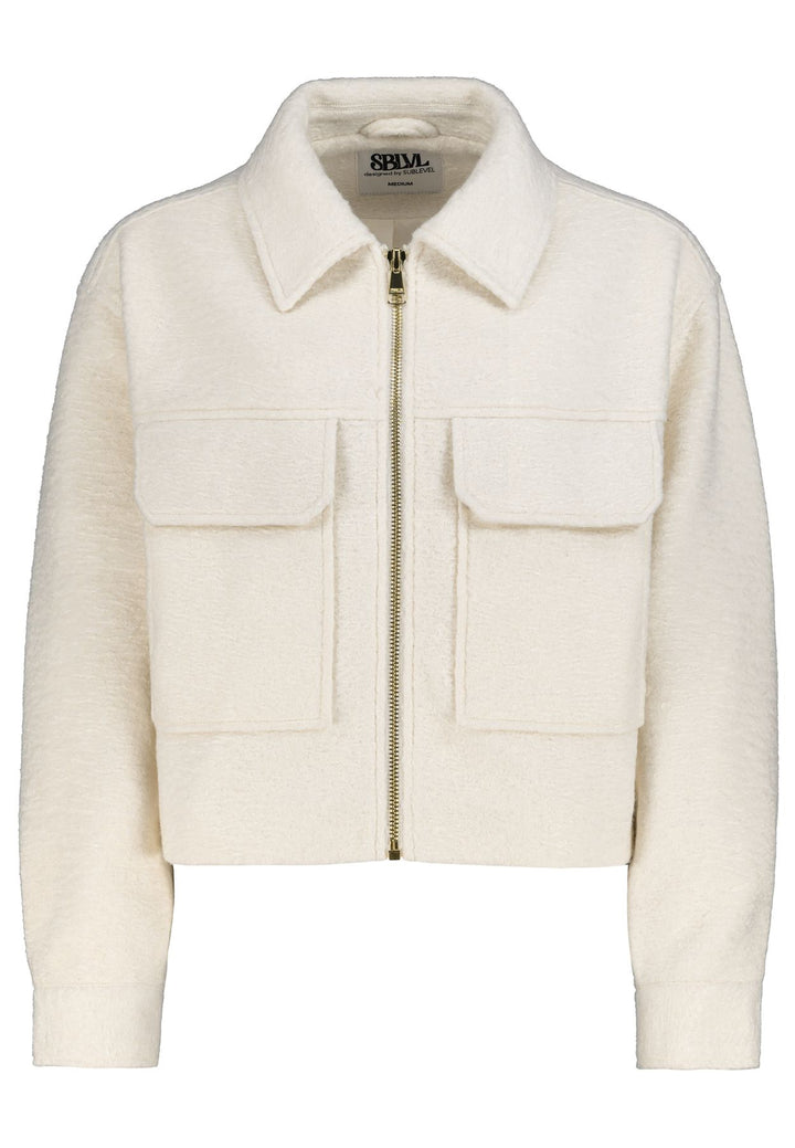 Bouclejacke Damen Brusttaschen