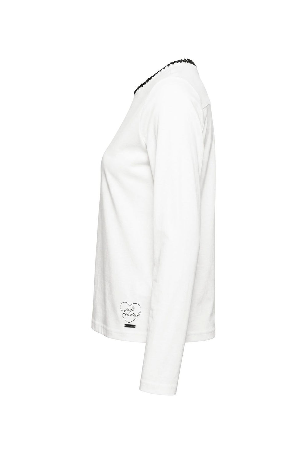 Rippshirt Damen Spitzenkragen
