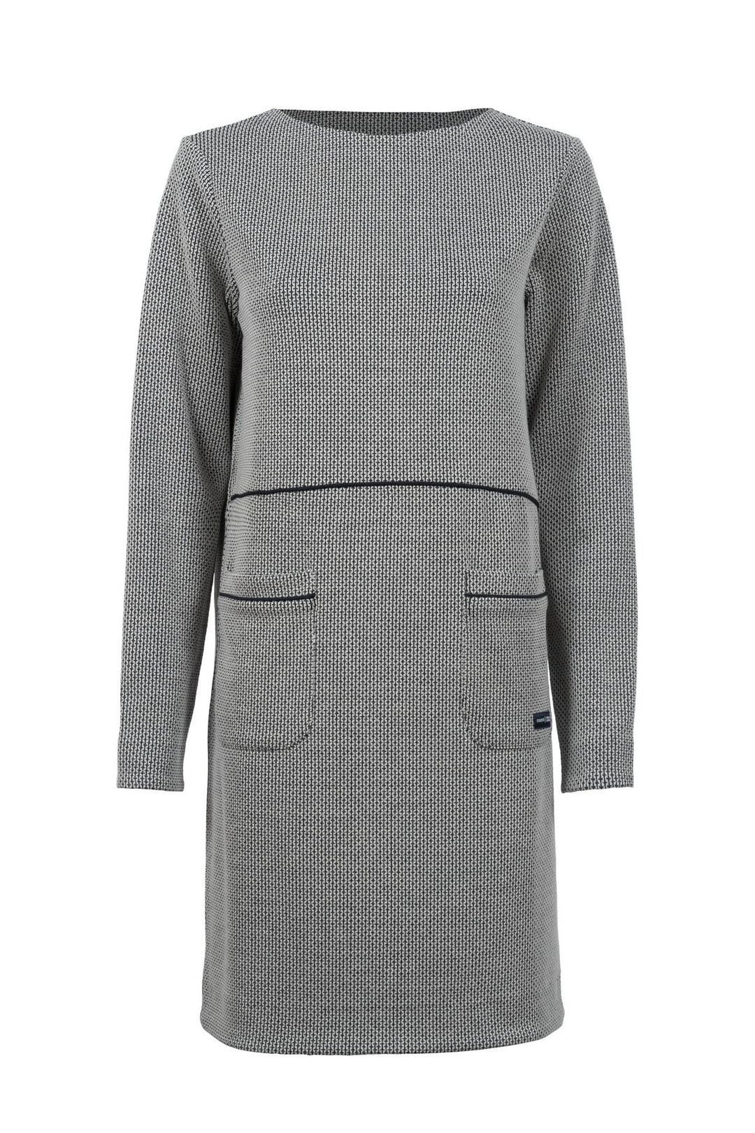 Jacquard-Kleid Damen kontrast Paspel