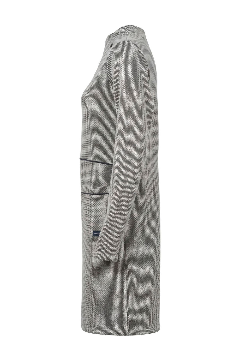 Jacquard-Kleid Damen kontrast Paspel
