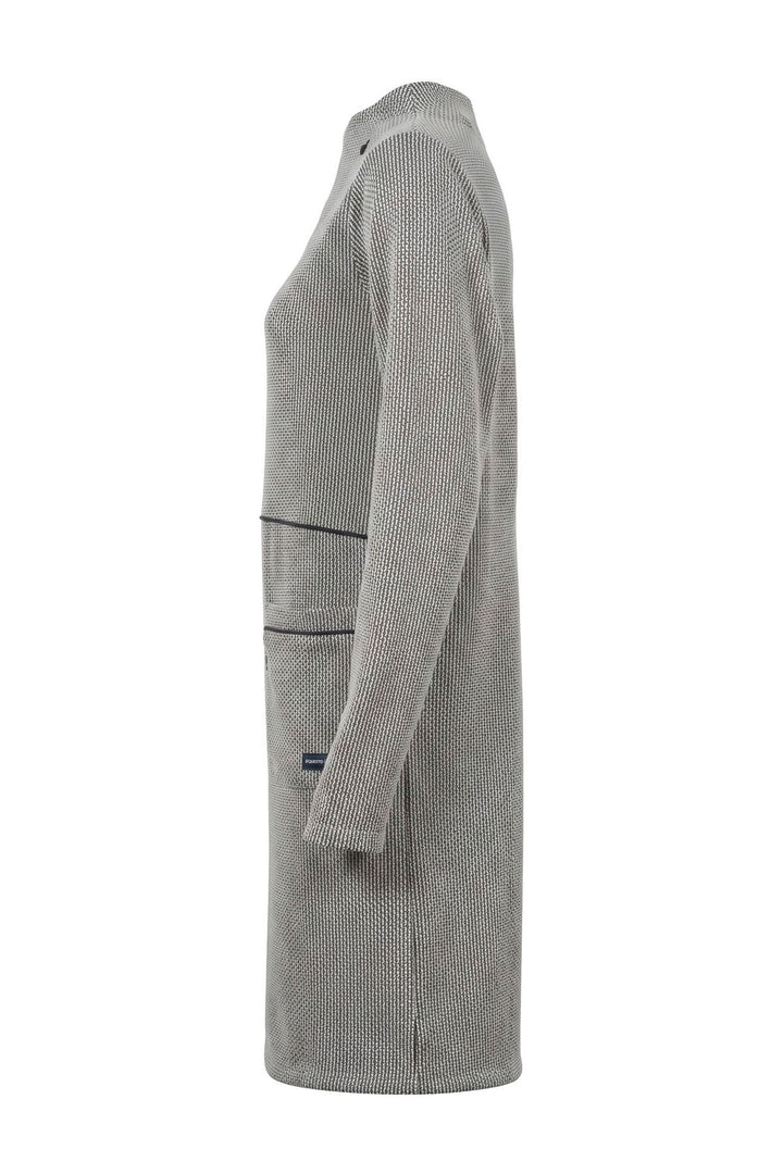 Jacquard-Kleid Damen kontrast Paspel