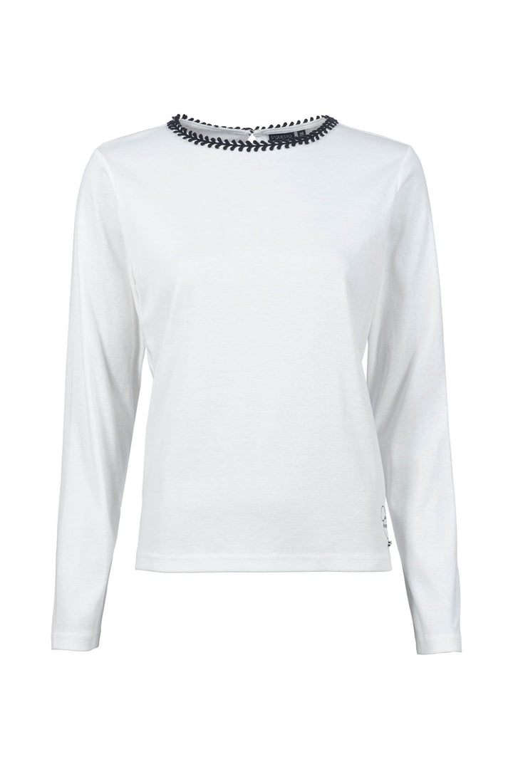 Rippshirt Damen Spitzenkragen
