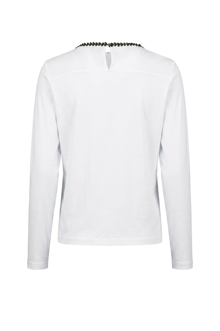 Rippshirt Damen Spitzenkragen