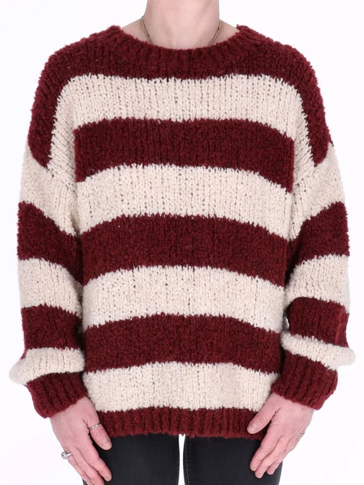 Damen Boxy-Strickpullover mit Lana-Wolle – Rot