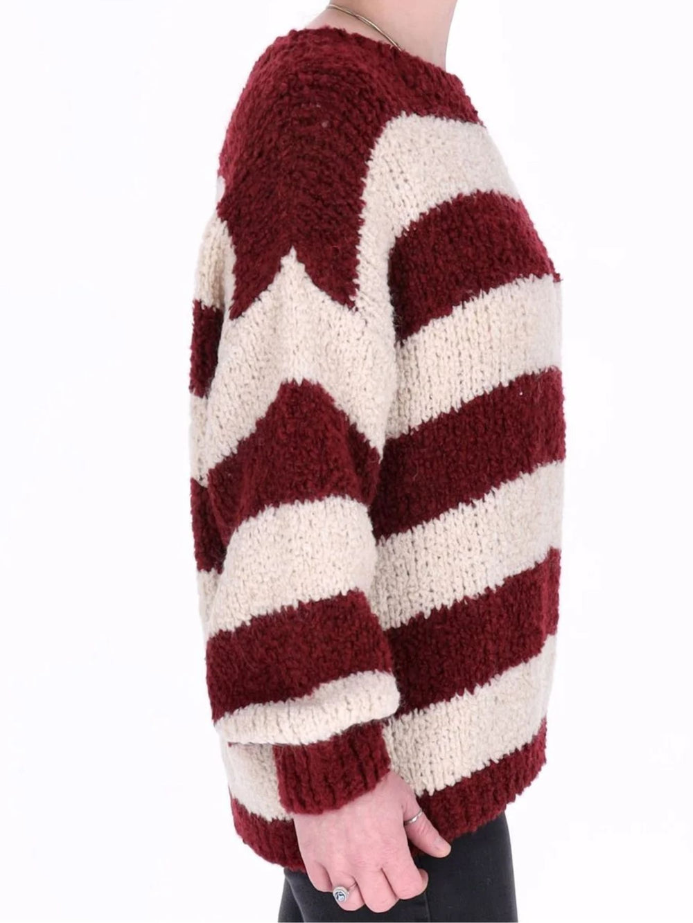 Damen Boxy-Strickpullover mit Lana-Wolle – Rot