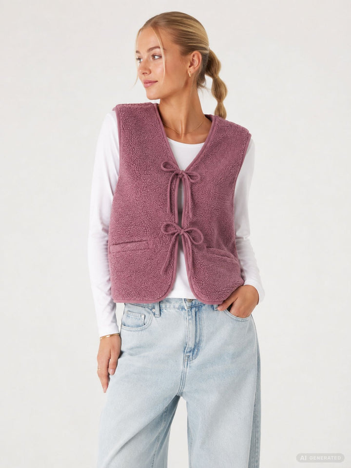 ONLBABY TEDDY BOW VEST PNT
