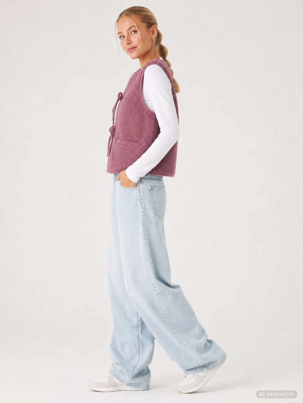 ONLBABY TEDDY BOW VEST PNT