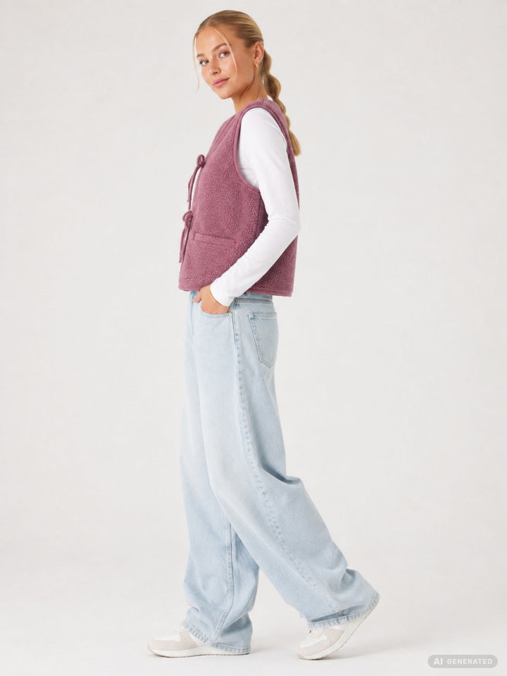 ONLBABY TEDDY BOW VEST PNT