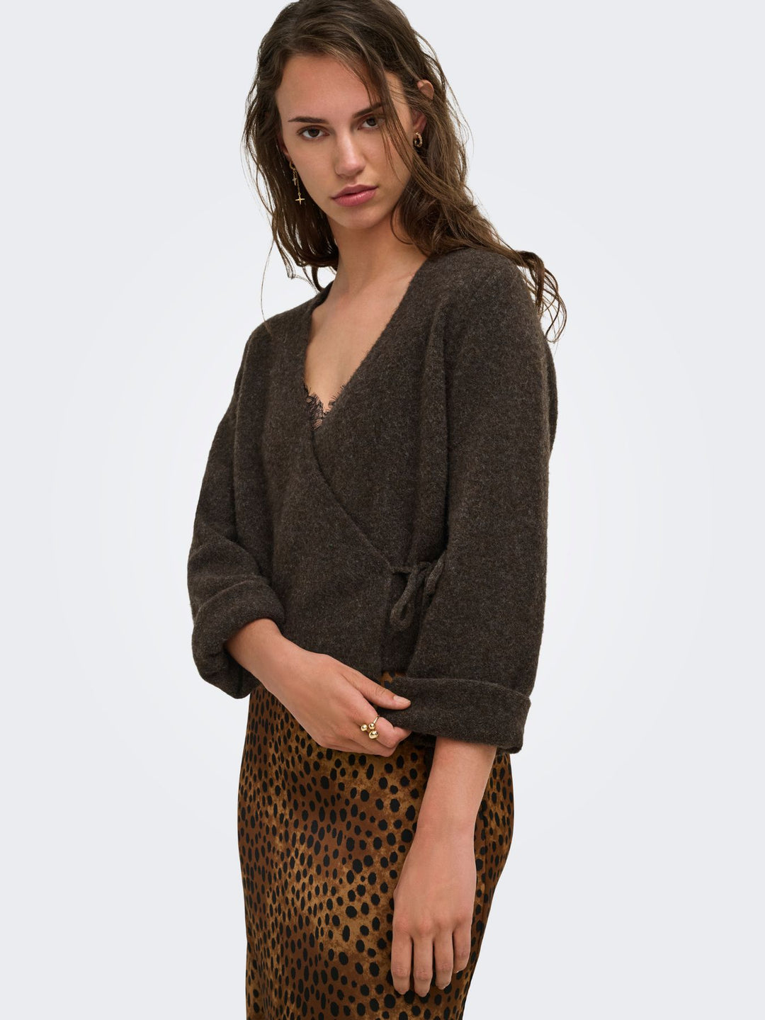 ONLLIVA LS V-NECK WRAP KNT