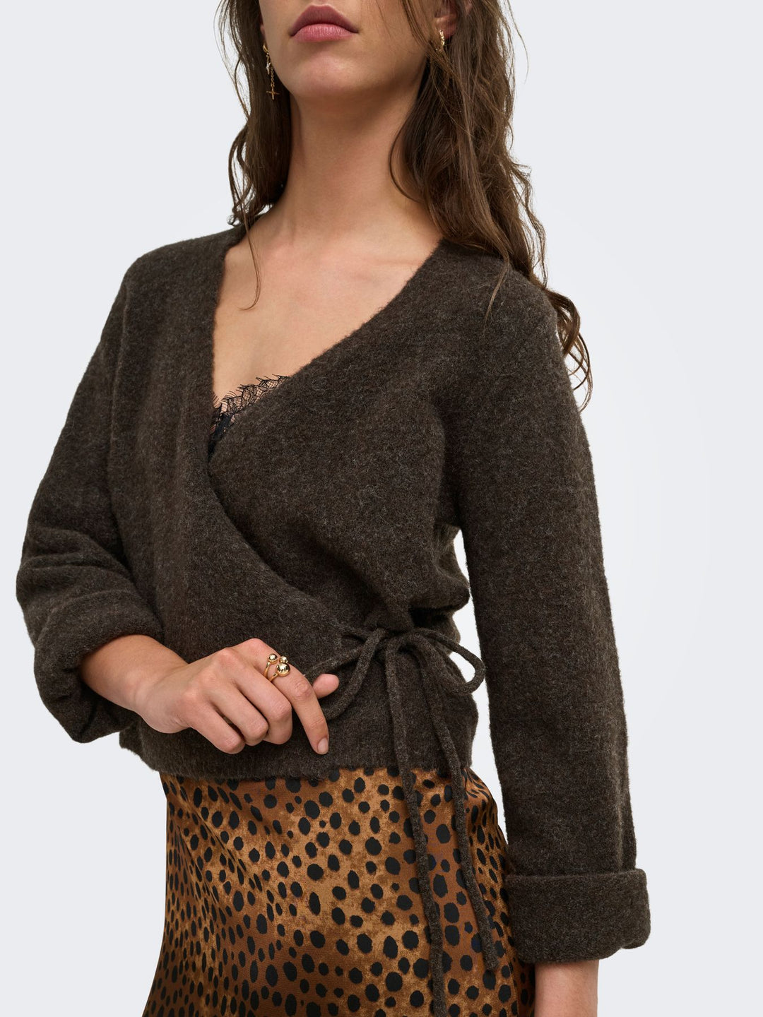 ONLLIVA LS V-NECK WRAP KNT