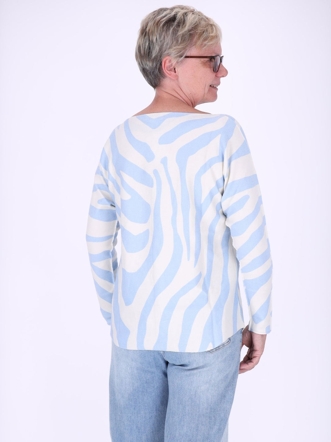 Damen Pullover mit Zebra-Muster – Cashmere Blue ALISA (kim & luca)