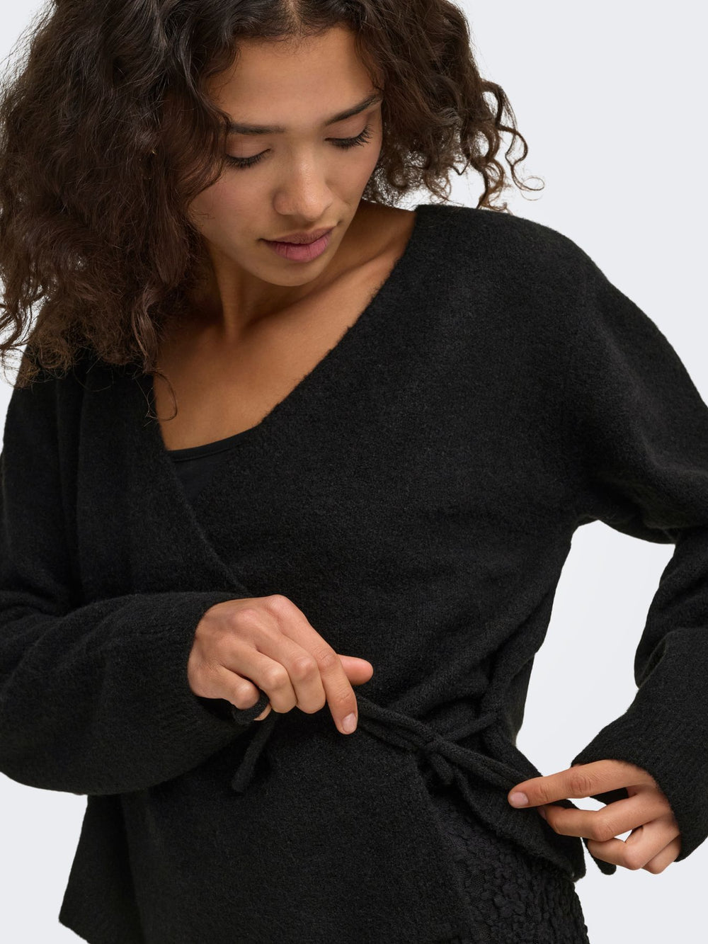 ONLLIVA LS V-NECK WRAP KNT
