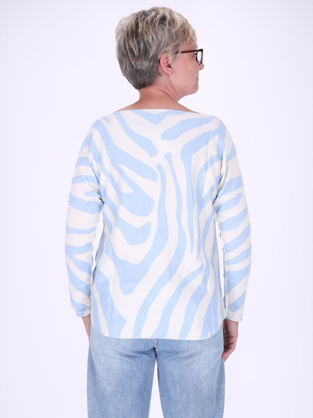 Damen Pullover mit Zebra-Muster – Cashmere Blue ALISA (kim & luca)