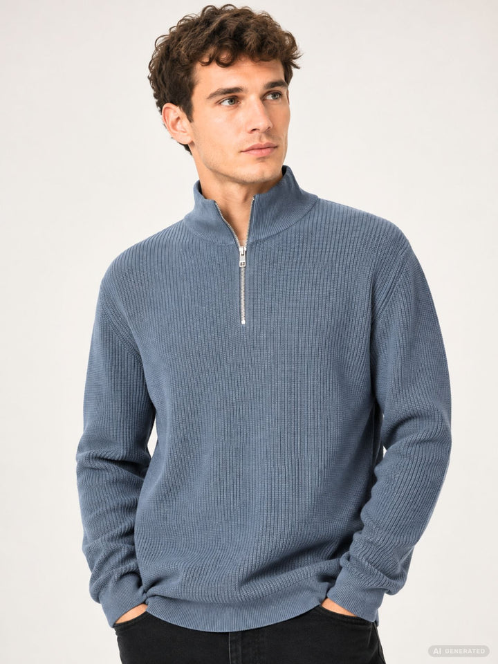 JPRBLACONNOR KNIT HALF ZIP
