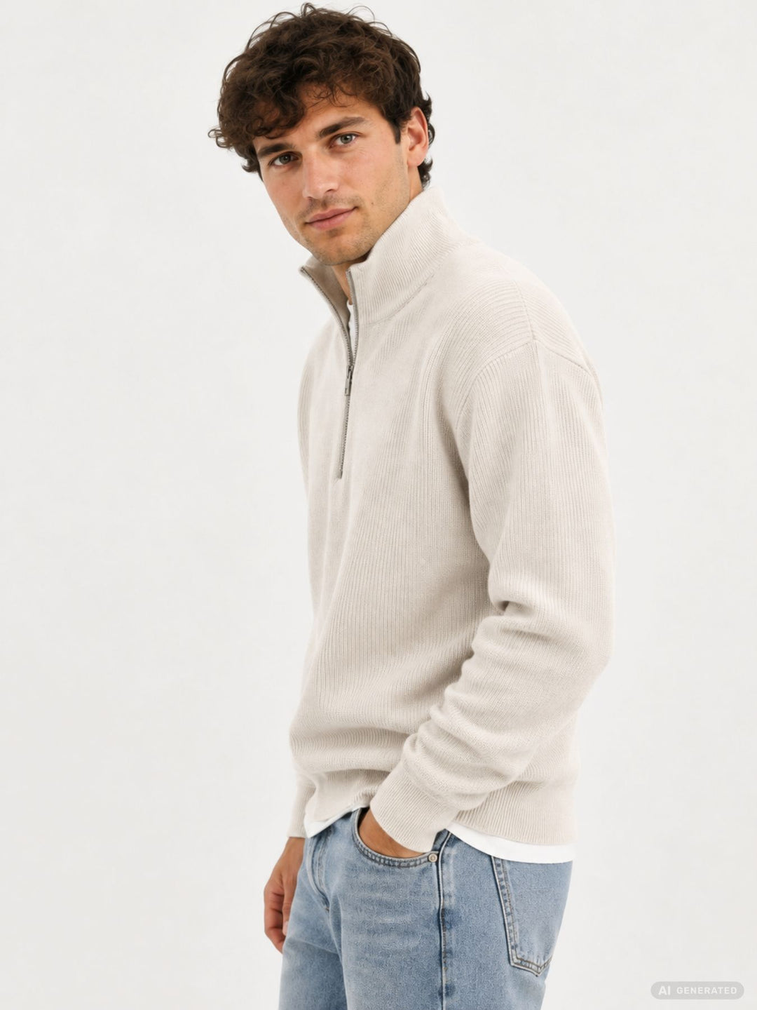 JPRBLACONNOR KNIT HALF ZIP