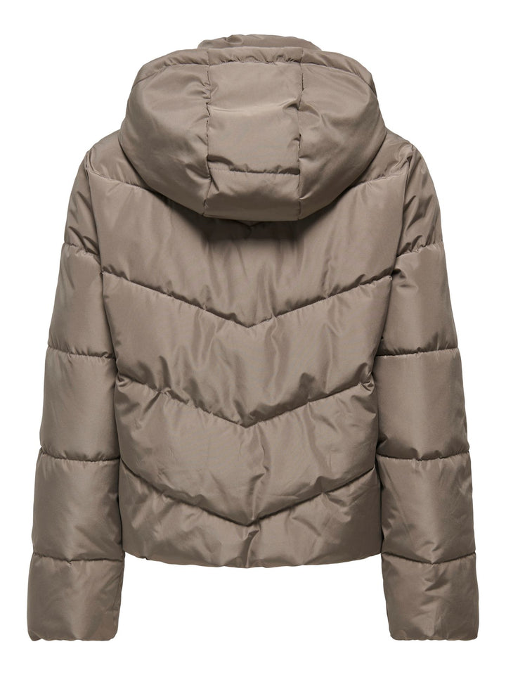 ONLY ONLCLAIR Pufferjacke mit Kapuze in Walnussbraun