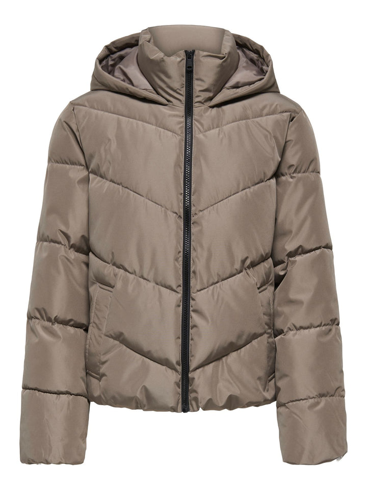 ONLY ONLCLAIR Pufferjacke mit Kapuze in Walnussbraun