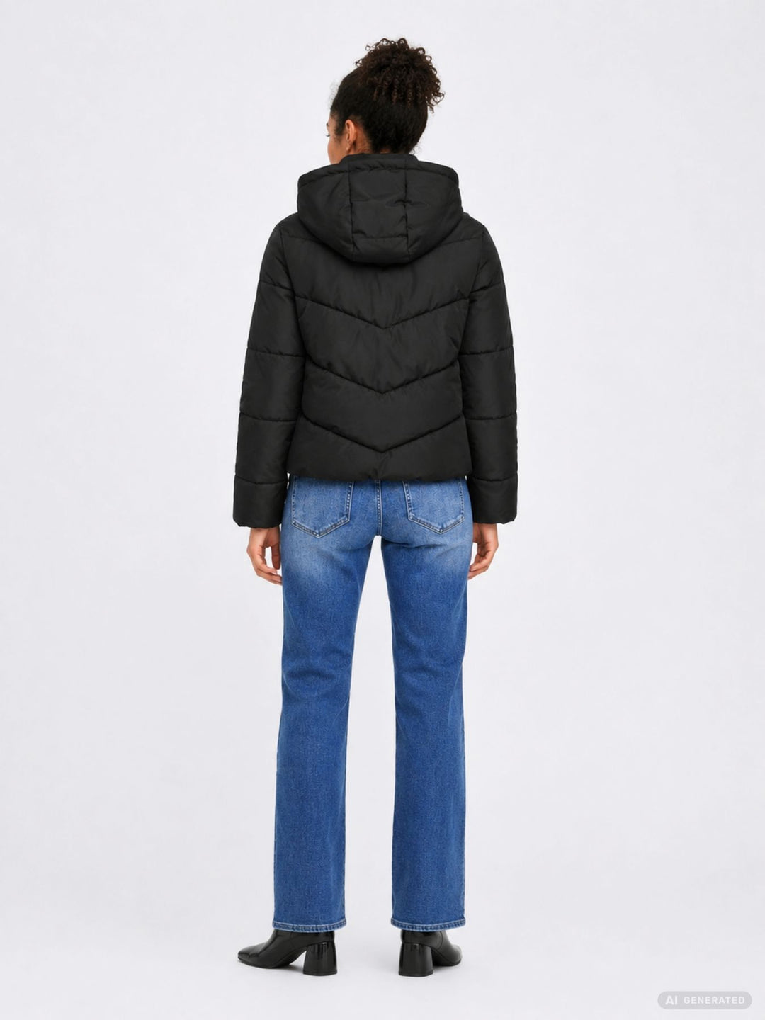 ONLY ONLCLAIR Pufferjacke mit Kapuze in Schwarz