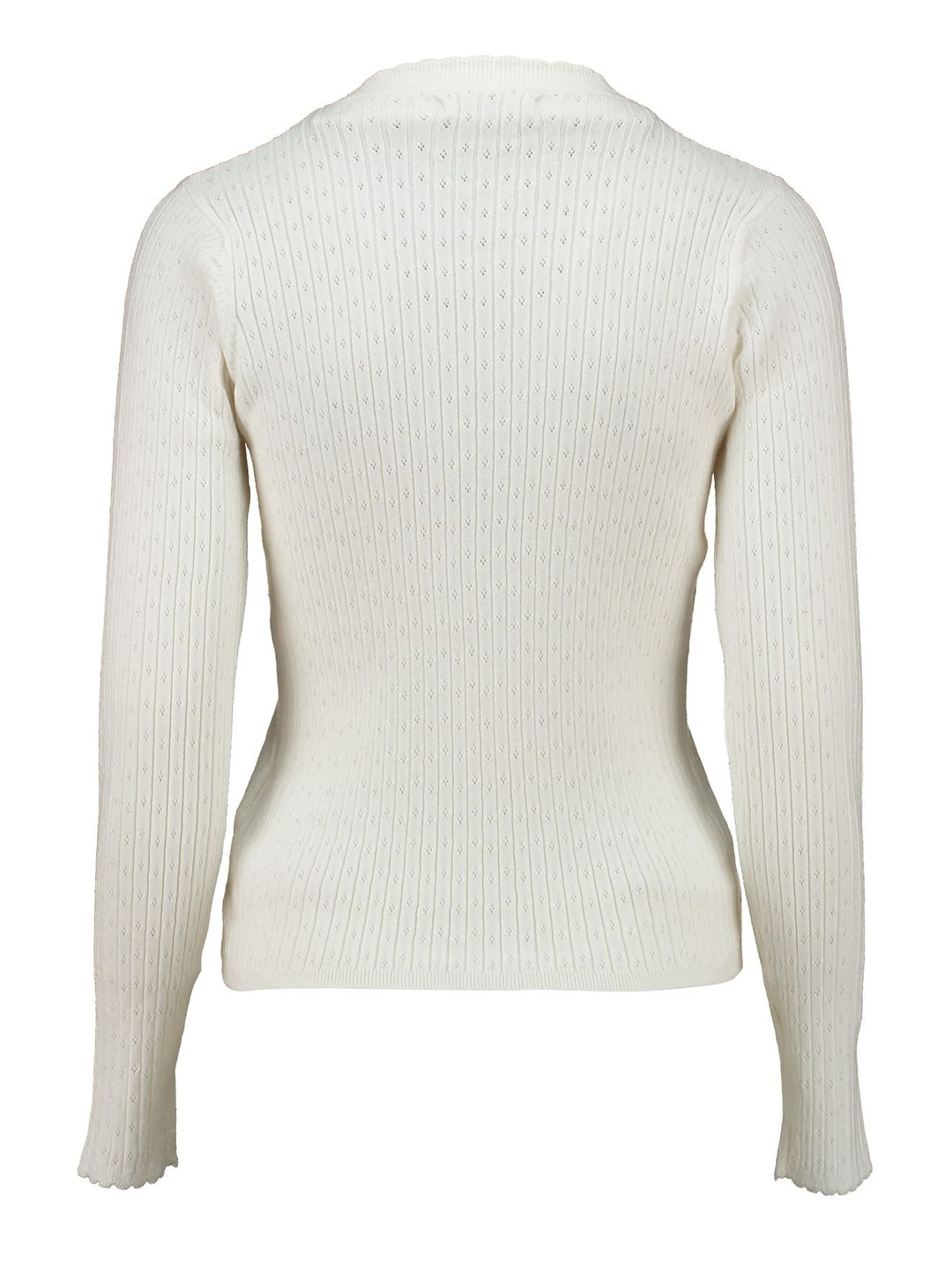 Damen-Feinstrickpullover mit Lochmuster in Offwhite (LS V SK El44sa)