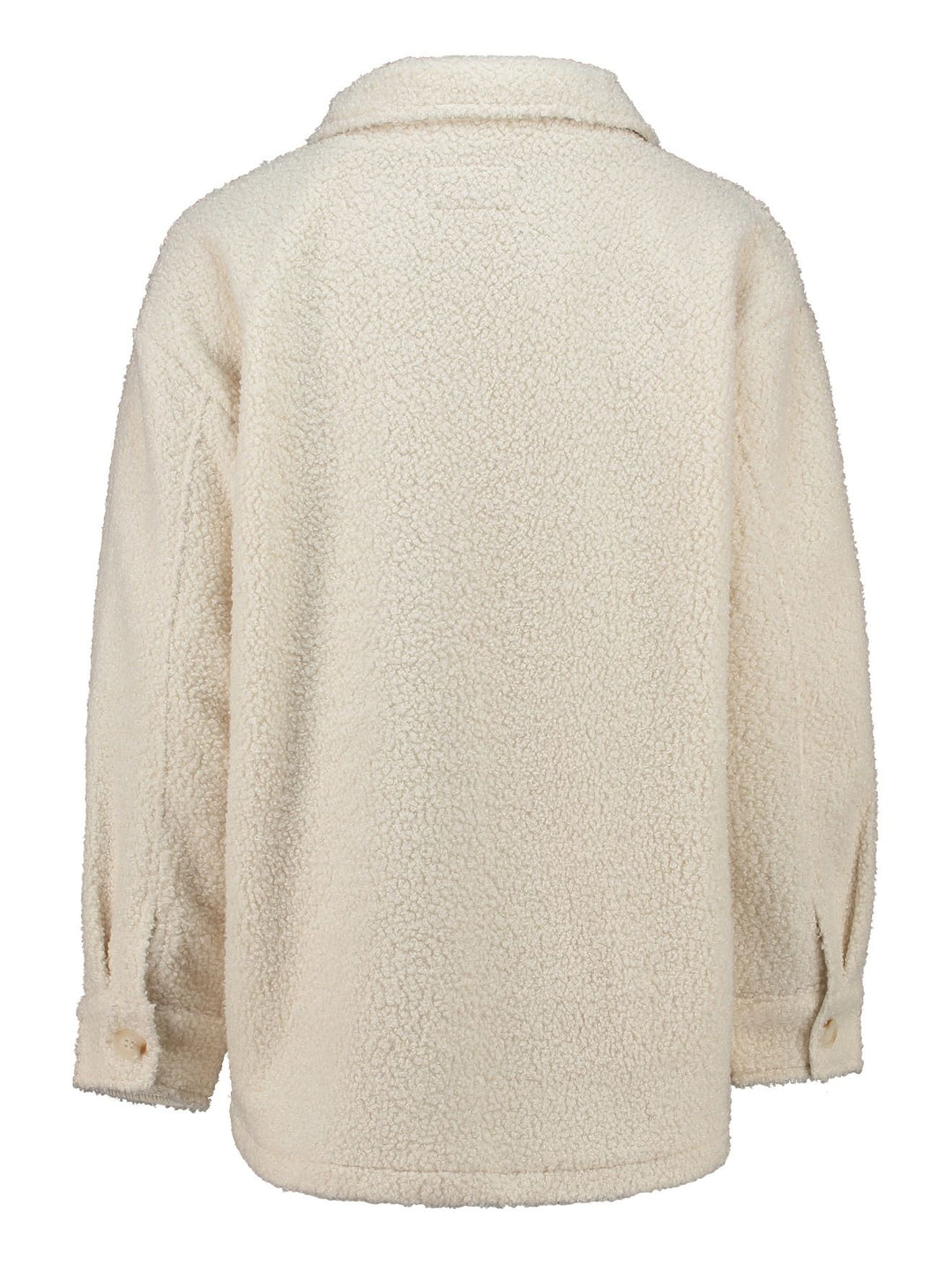 Damen-Teddyjacke mit Knopfleiste in Creme (LS P BL Be44nte)