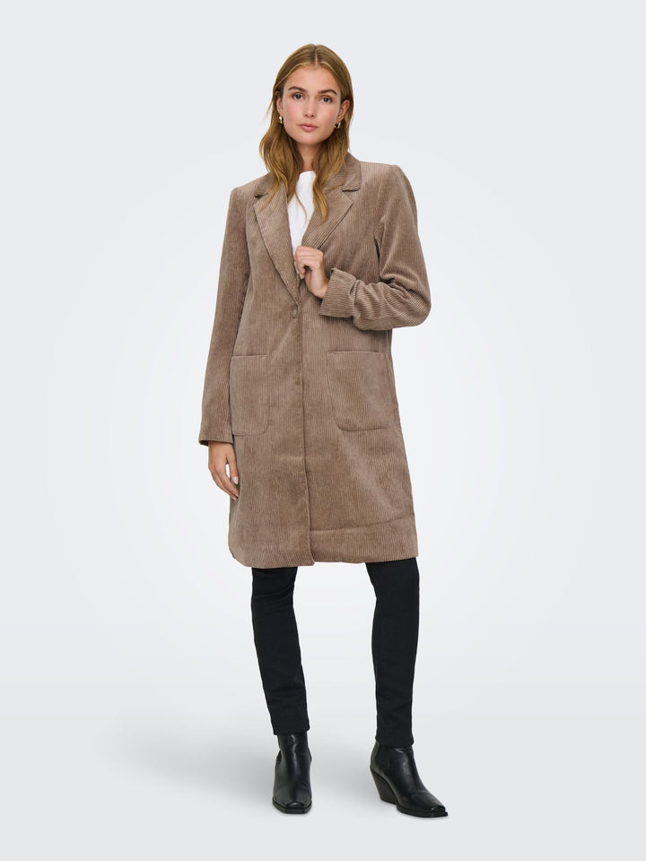 Damen ONLASTRID CORDOROY COAT CS OTW Fossil