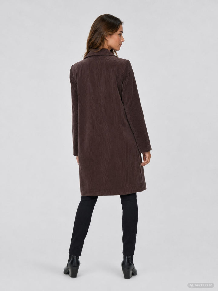 ONLASTRID CORDOROY COAT OTW Coffee Bean