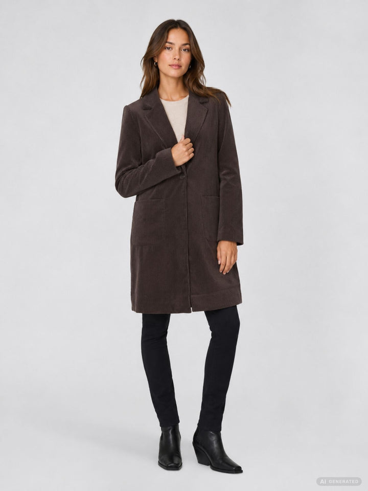 ONLASTRID CORDOROY COAT OTW Coffee Bean