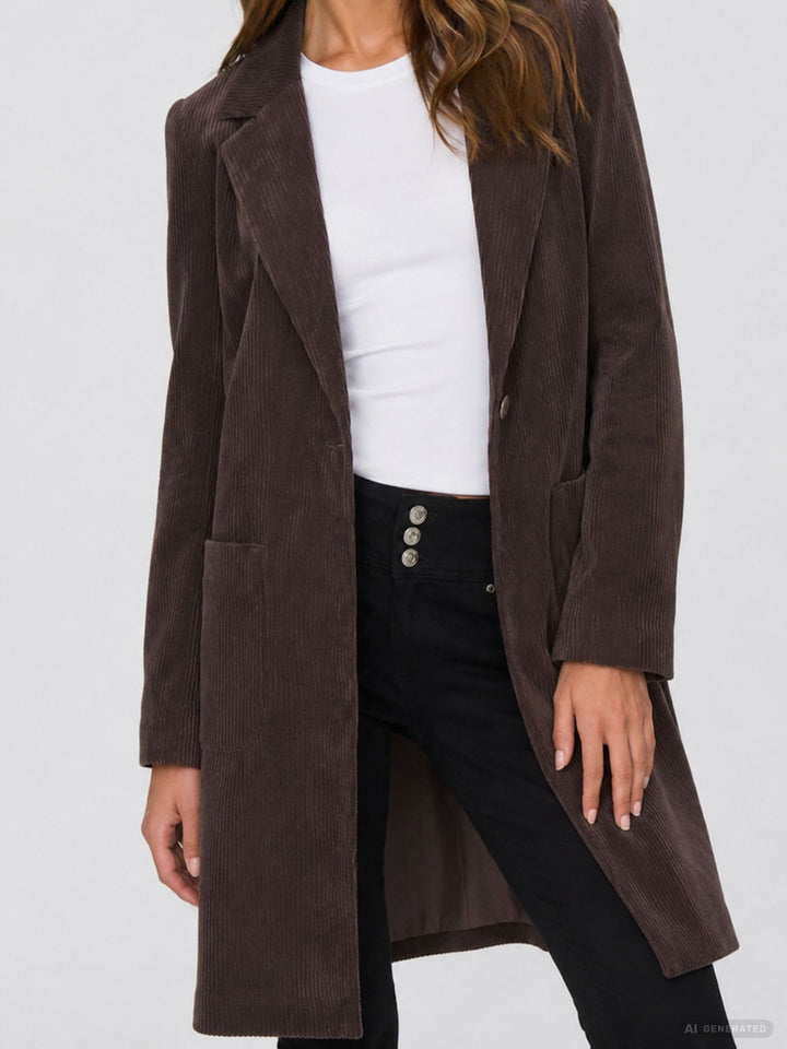 ONLASTRID CORDOROY COAT OTW Coffee Bean
