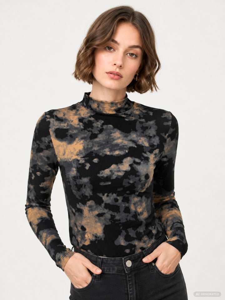 HAILYS Langarmshirt KIMMY mit abstraktem Muster (LS P TP Ki44mmy)