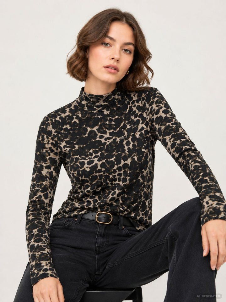 HAILYS Langarmshirt KIMMY mit Leo-Muster (LS P TP Ki44mmy)