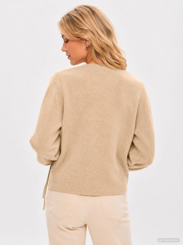 ONLLIVA LS V-NECK WRAP KNT