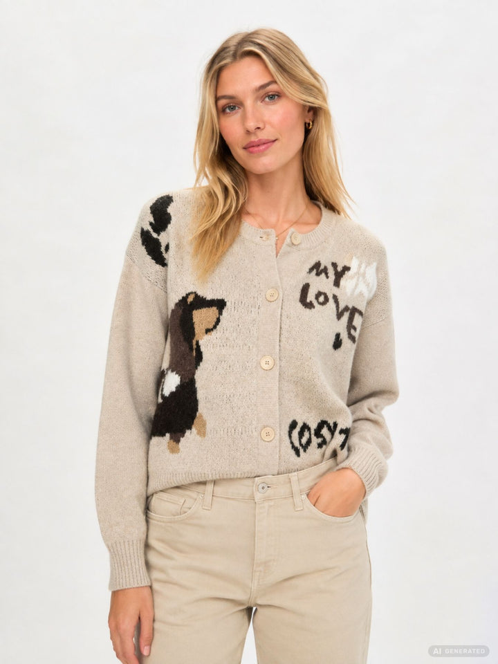 Strickjacke Damen Dackel