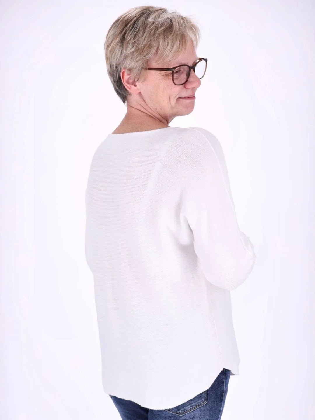 Weißer Damen Strickpullover – vielseitig, bequem & zeitlos