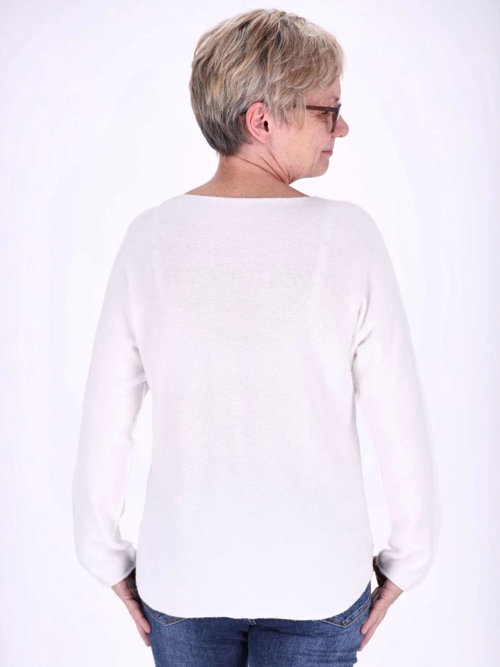 Weißer Damen Strickpullover – vielseitig, bequem & zeitlos