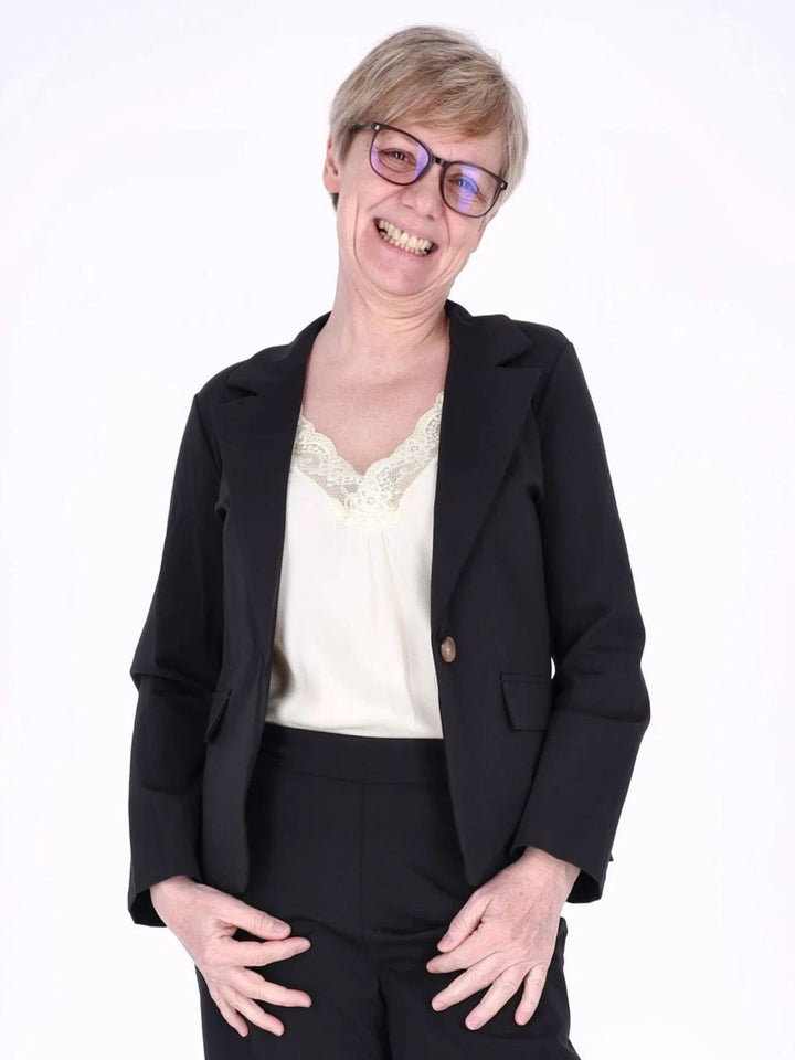 Schwarzer Damen Blazer – Made in Italy