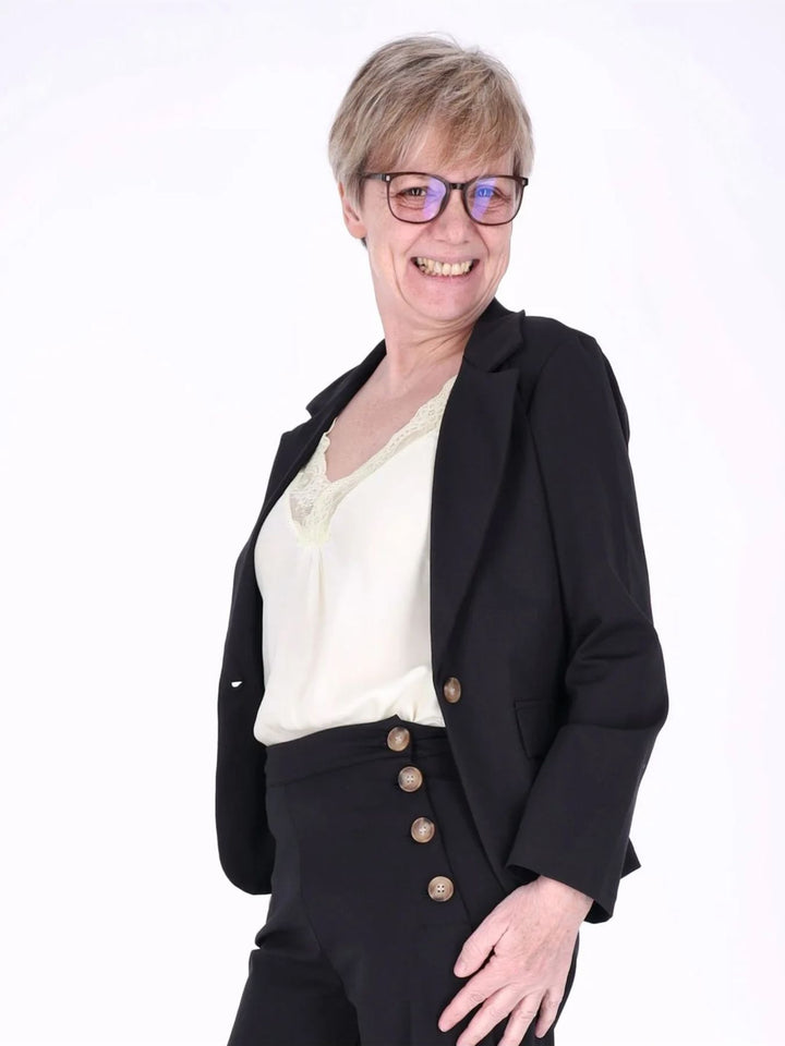 Schwarzer Damen Blazer – Made in Italy