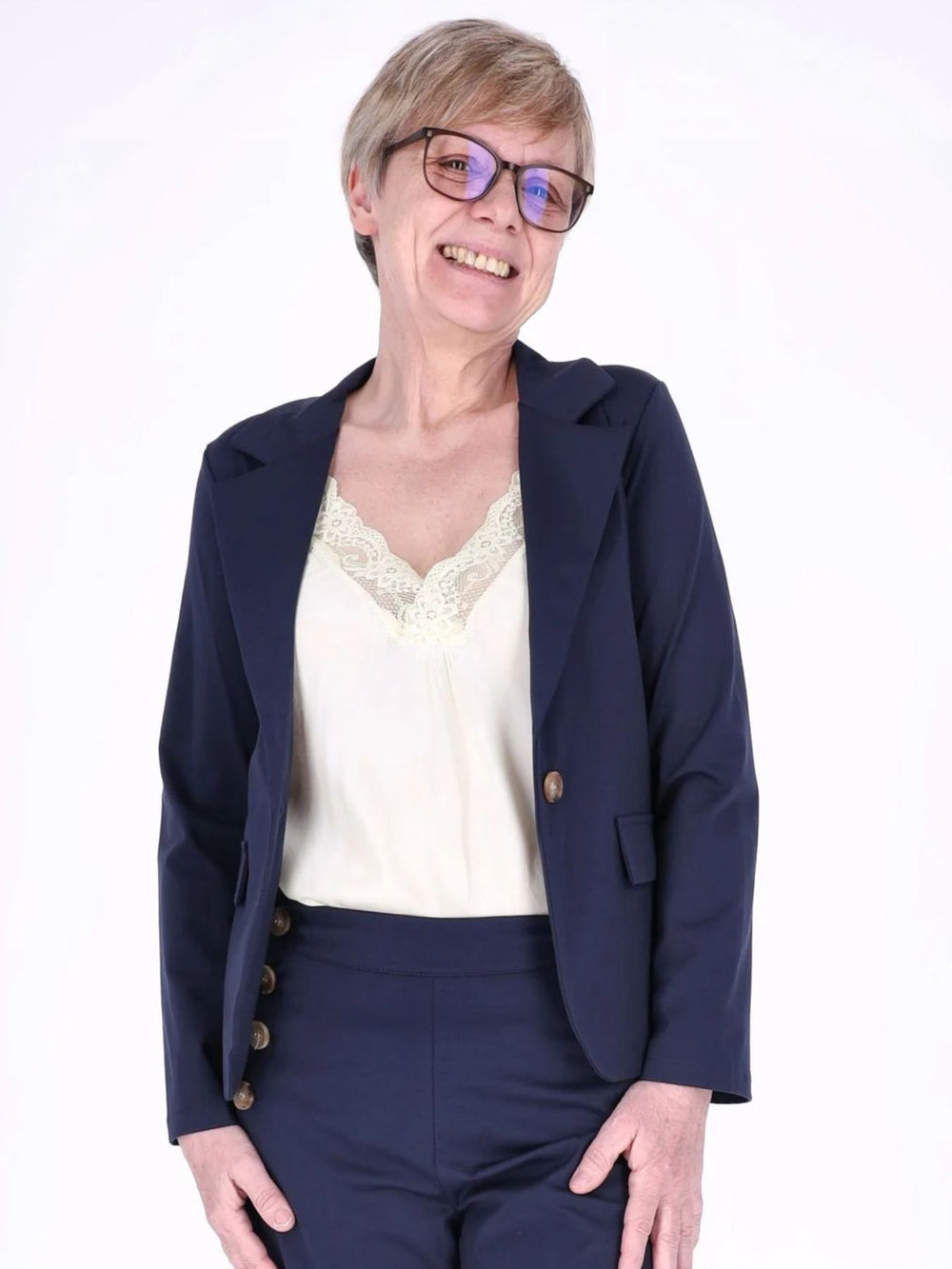 Navy Damen Blazer – Made in Italy